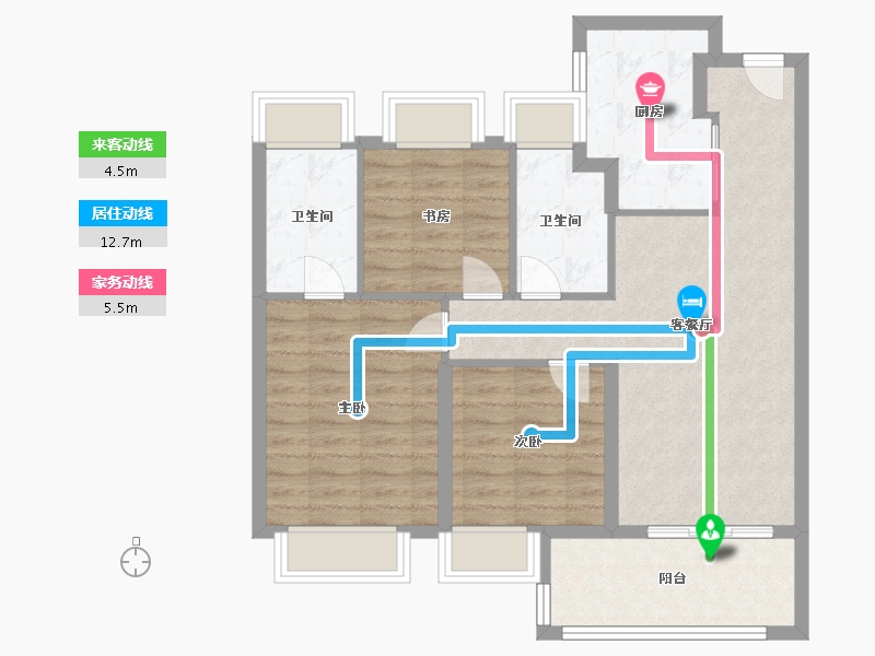 上海-上海市-璀璨湖畔-82.43-户型库-动静线