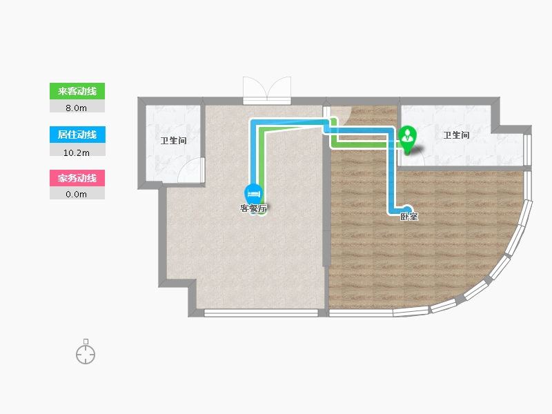 江苏省-南京市-慧湾公寓-64.80-户型库-动静线