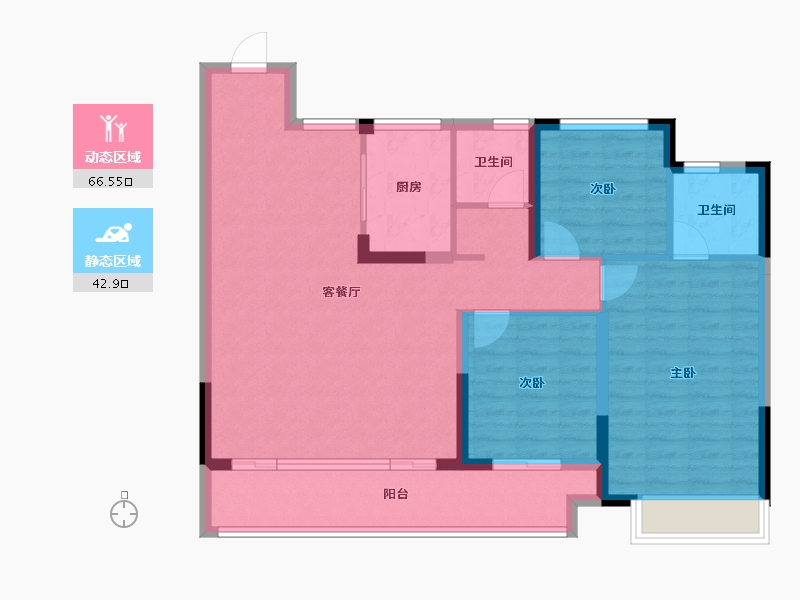 浙江省-嘉兴市-鸿翔百盛东望金邸-98.47-户型库-动静分区