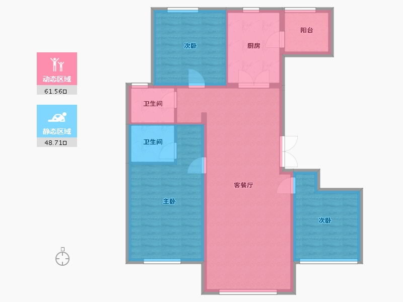 山东省-潍坊市-圣菲漫步-北区-104.00-户型库-动静分区