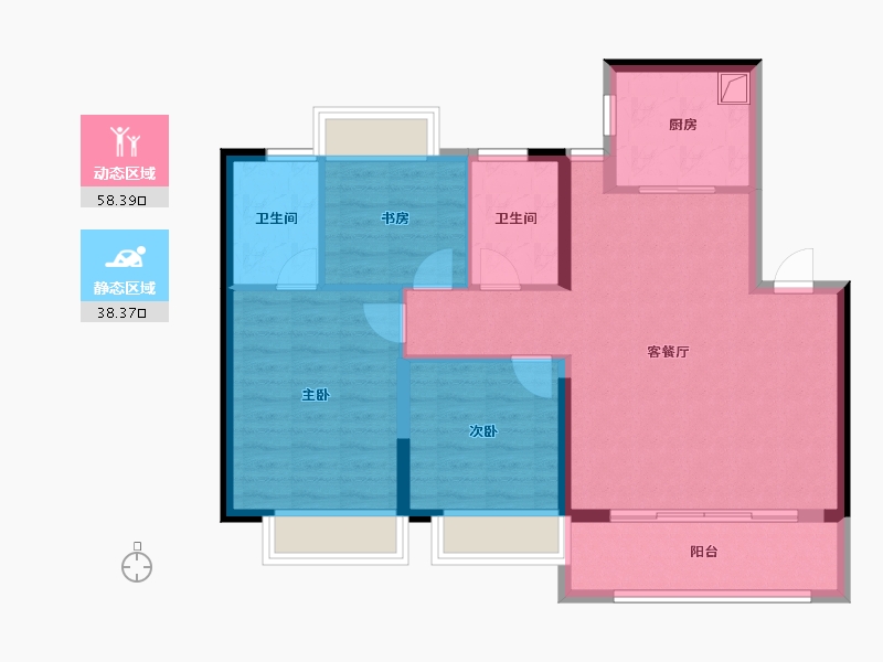 江苏省-南京市-颐居·华发颐和四季府-87.01-户型库-动静分区