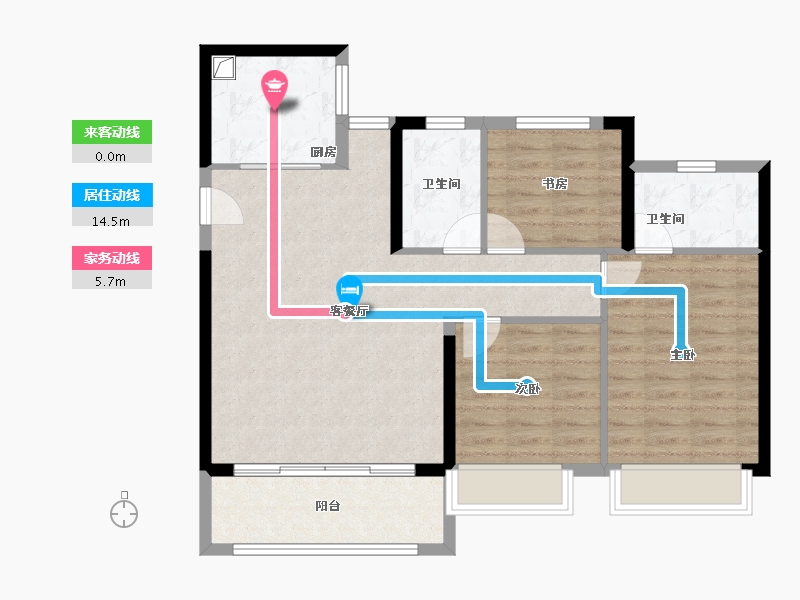 江苏省-南京市-颐居·华发颐和四季府-86.83-户型库-动静线