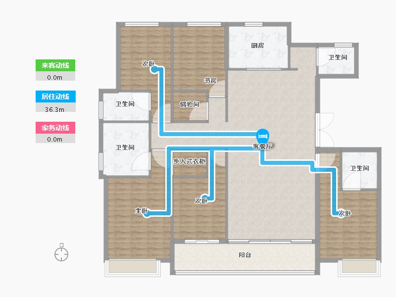 浙江省-杭州市-望翠蓝庭-188.01-户型库-动静线