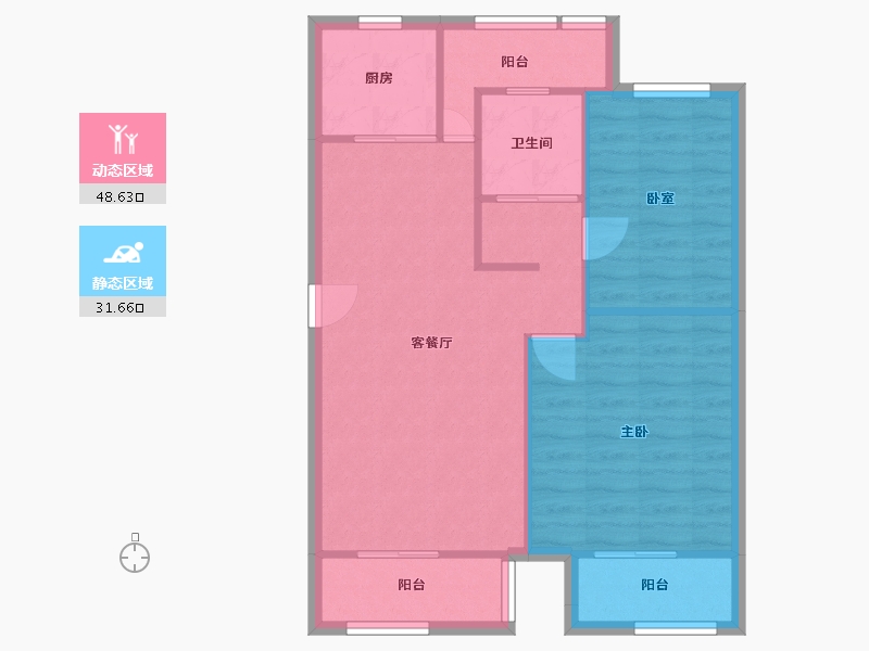 浙江省-杭州市-万科魅力之城-一期-72.91-户型库-动静分区