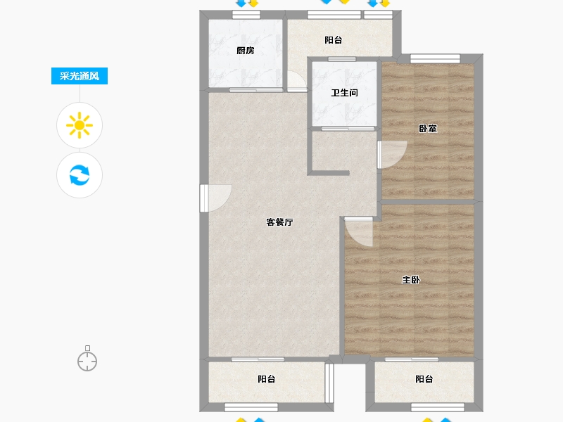 浙江省-杭州市-万科魅力之城-一期-72.91-户型库-采光通风