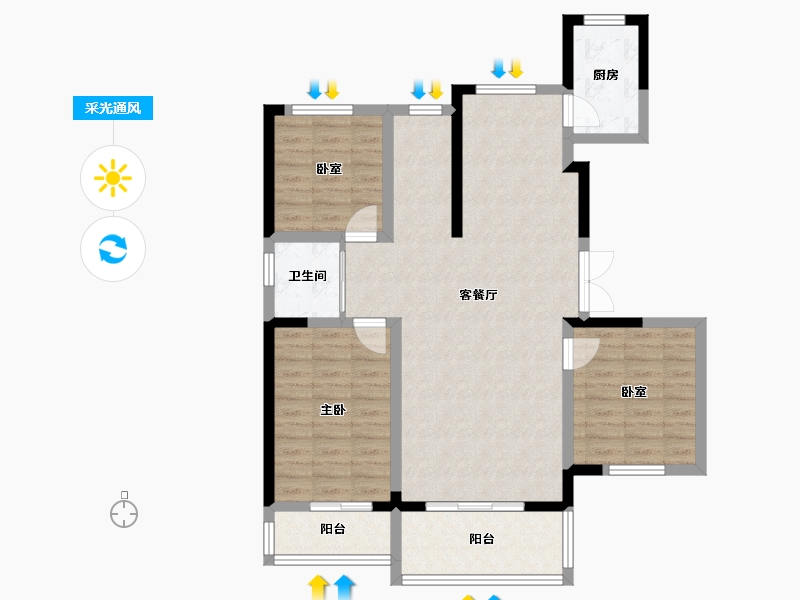 河北省-邢台市-龙门御府-91.21-户型库-采光通风