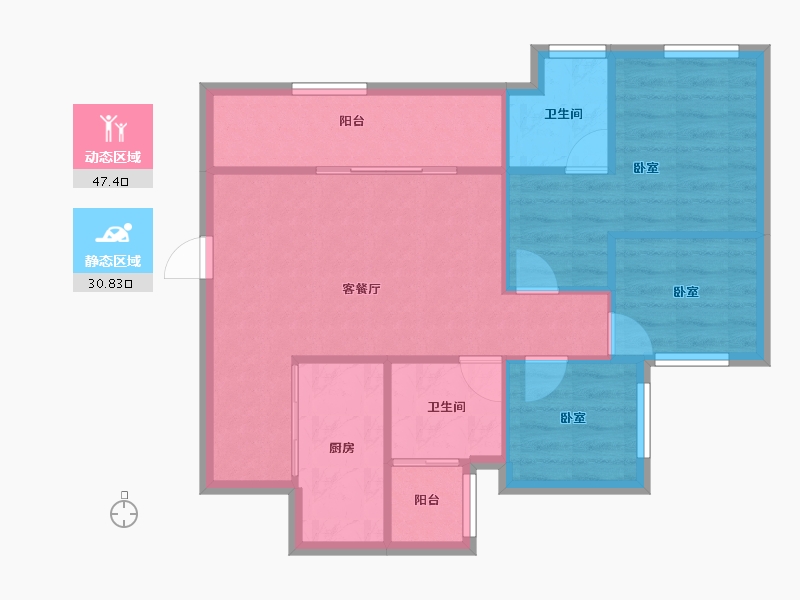 重庆-重庆市-海成轨道0309-70.67-户型库-动静分区