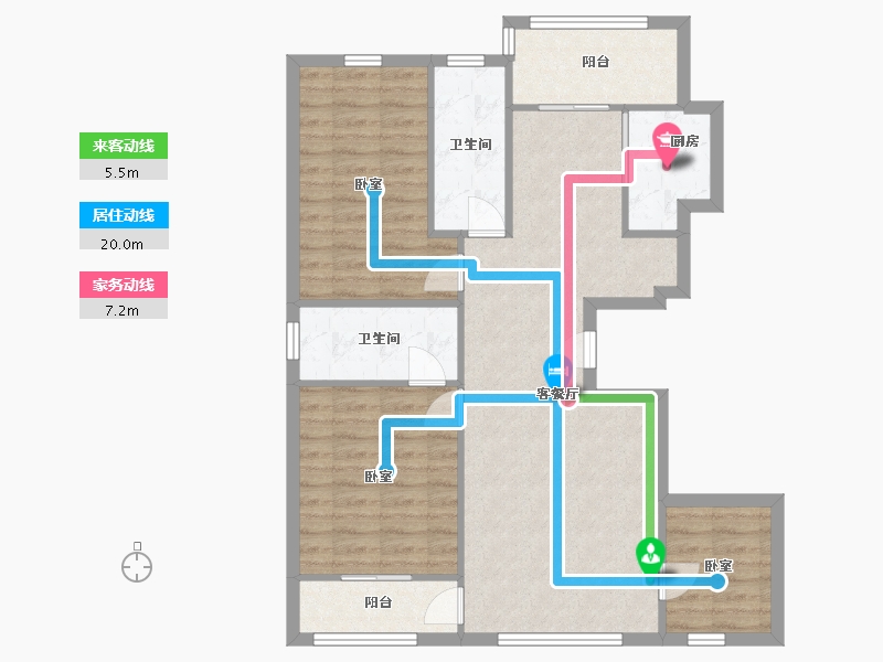 辽宁省-丹东市-金色水岸-90.00-户型库-动静线