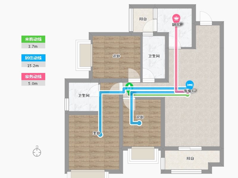 四川省-自贡市-融创观溪樾-84.34-户型库-动静线