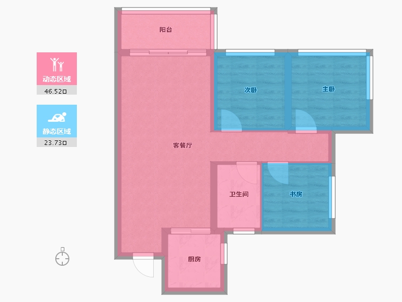 广东省-湛江市-铭鹏福璟-62.40-户型库-动静分区