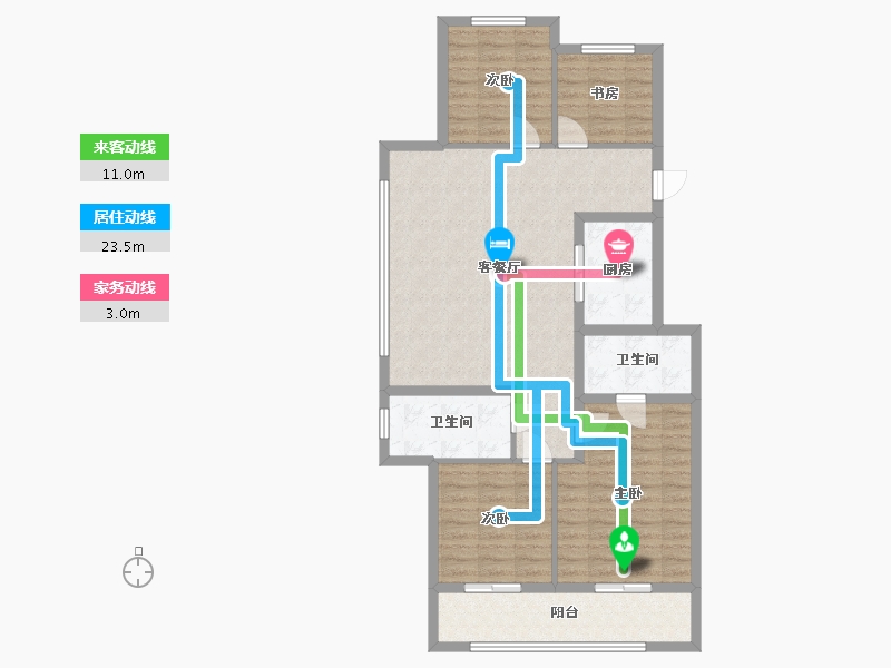 浙江省-杭州市-天瑄城-102.40-户型库-动静线