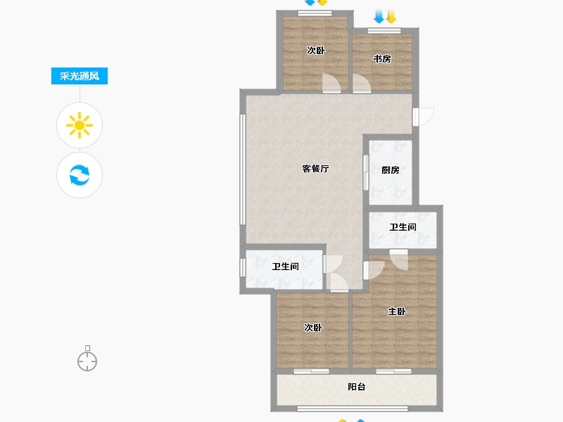 浙江省-杭州市-天瑄城-102.40-户型库-采光通风