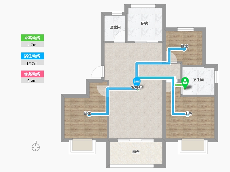 浙江省-宁波市-浩璟府-71.20-户型库-动静线