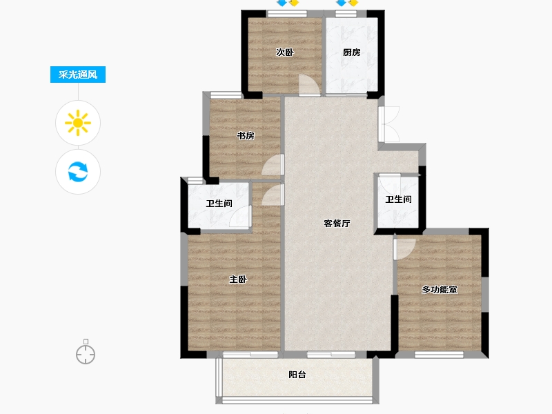 浙江省-温州市-霞庭湾-108.09-户型库-采光通风