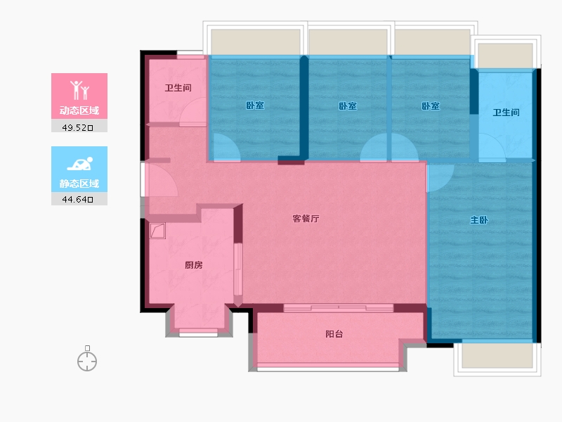 广东省-深圳市-润晖府-84.35-户型库-动静分区