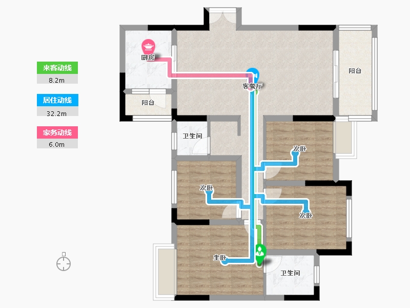 重庆-重庆市-滨河晓月-106.60-户型库-动静线