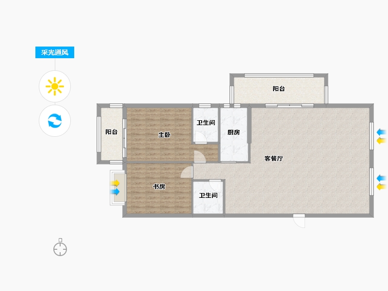 浙江省-温州市-尚德雅苑-120.00-户型库-采光通风