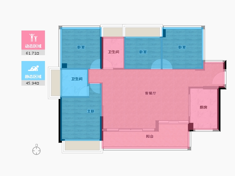 广东省-深圳市-信义金御半山·珑门-97.60-户型库-动静分区