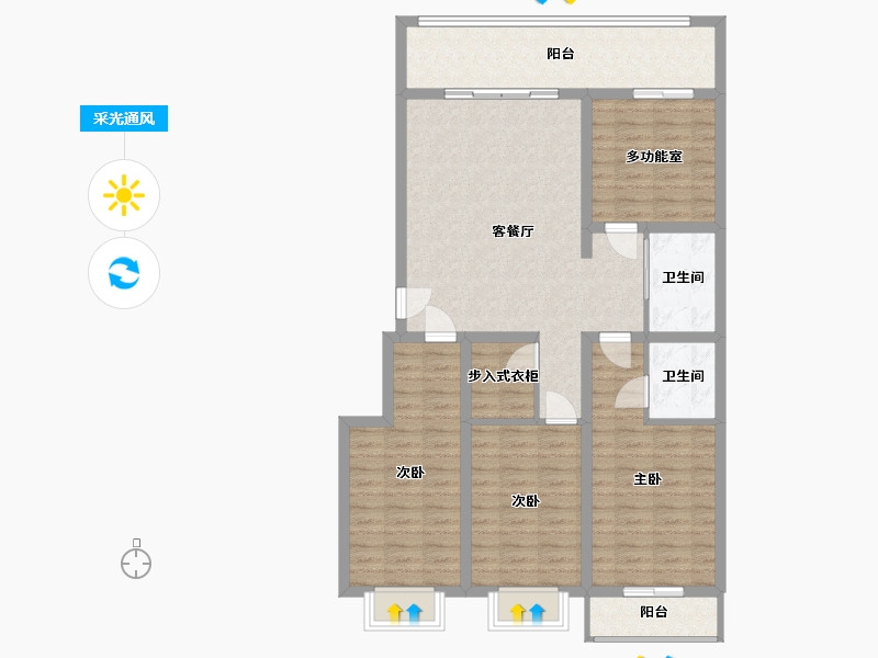 山西省-朔州市-金城上府-114.82-户型库-采光通风