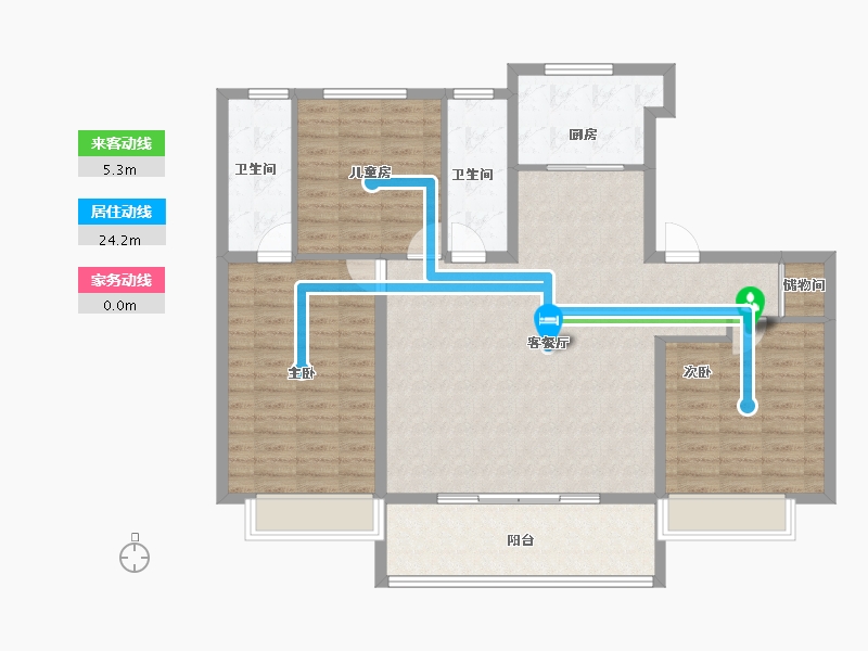 陕西省-榆林市-开城锦里-116.96-户型库-动静线