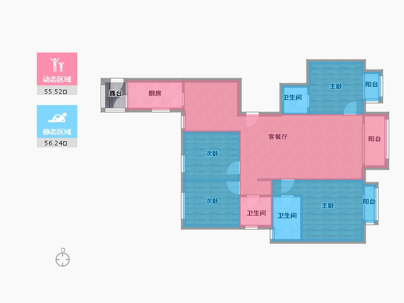 河北省-廊坊市-燕京航城-125.95-户型库-动静分区