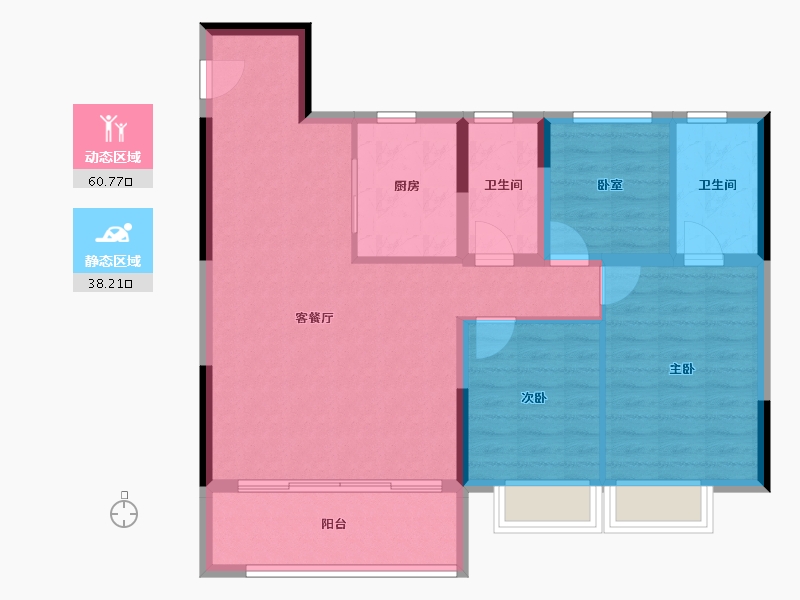 浙江省-宁波市-映樾府-89.27-户型库-动静分区