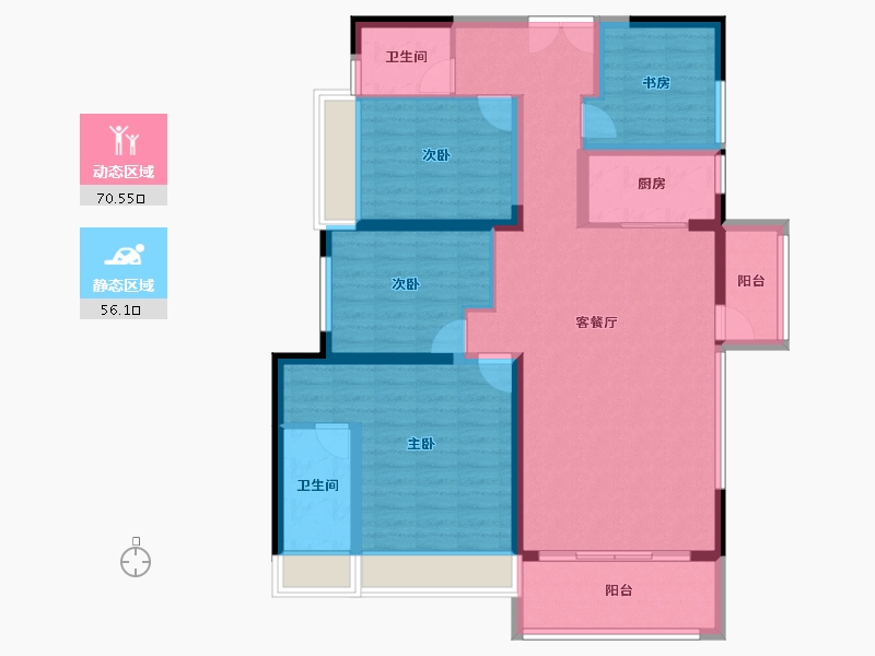 四川省-成都市-中港东湖壹号-113.33-户型库-动静分区