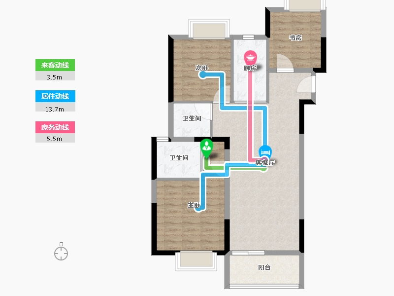 湖北省-武汉市-江悦蘭园-88.00-户型库-动静线