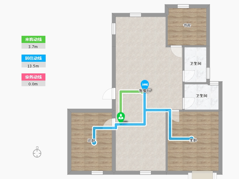 浙江省-宁波市-清枫雅苑2期-85.59-户型库-动静线