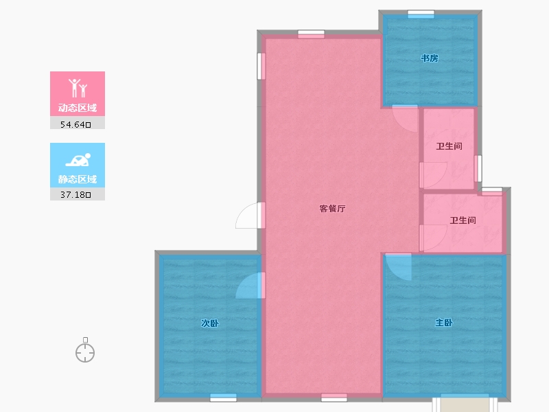 浙江省-宁波市-清枫雅苑2期-85.59-户型库-动静分区