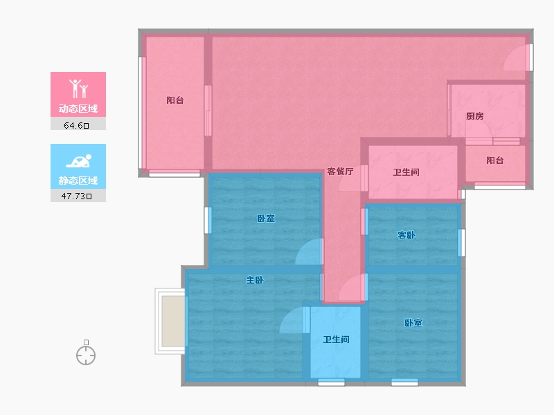 贵州省-黔南布依族苗族自治州-靖沣壹号A区1号楼-99.45-户型库-动静分区