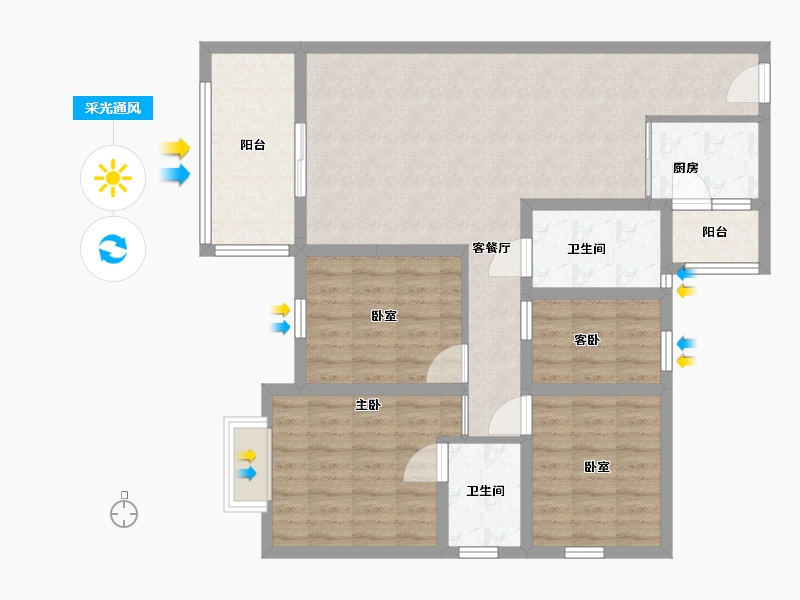 贵州省-黔南布依族苗族自治州-靖沣壹号A区1号楼-99.45-户型库-采光通风