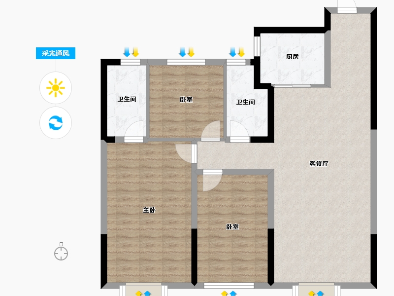 河北省-石家庄市-绿城春和印月-100.00-户型库-采光通风