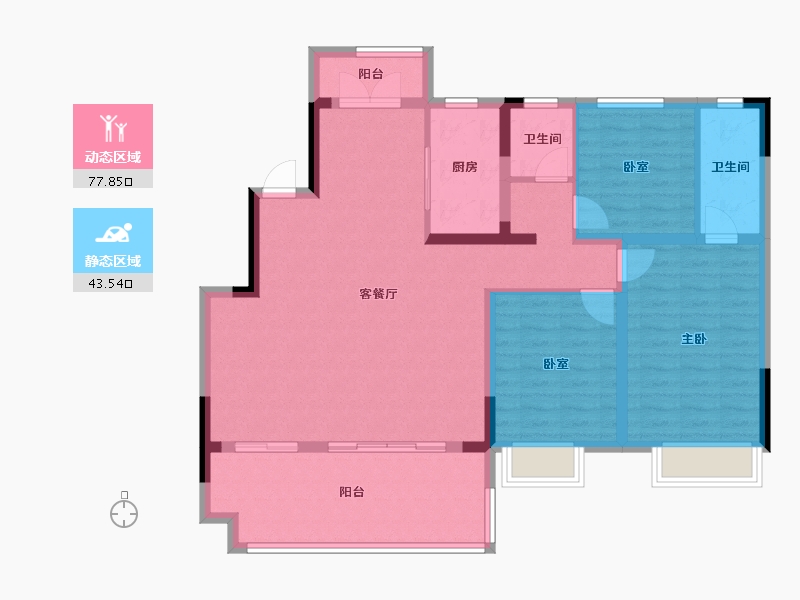 河南省-周口市-安钢正商御湖宽境-109.60-户型库-动静分区