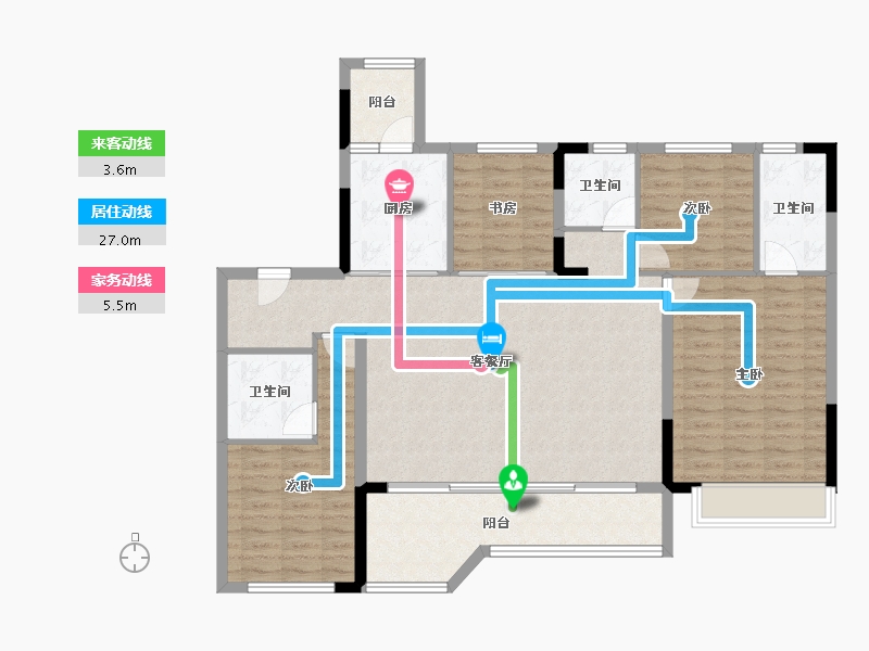 四川省-成都市-中海新川华府-120.99-户型库-动静线