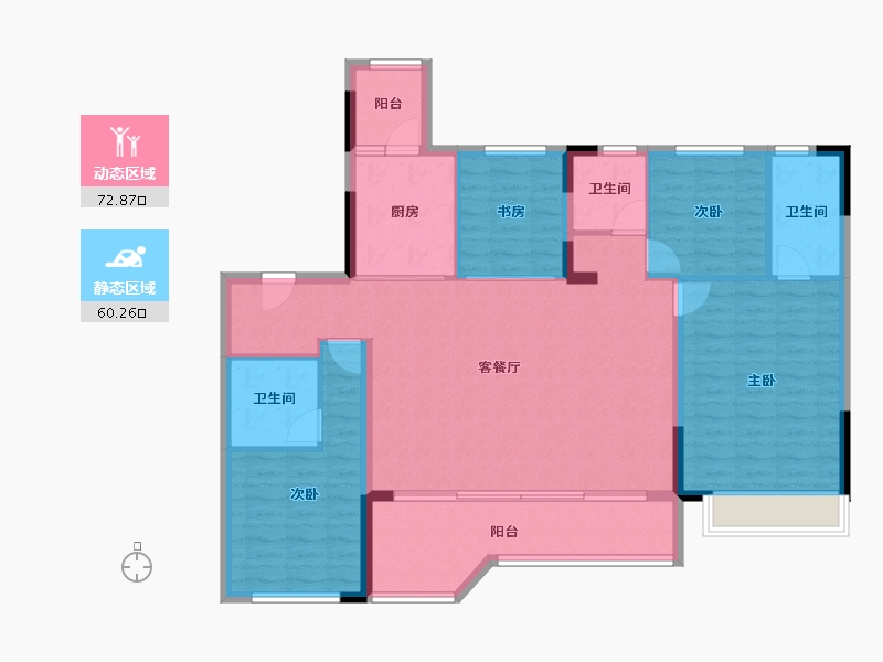 四川省-成都市-中海新川华府-120.99-户型库-动静分区