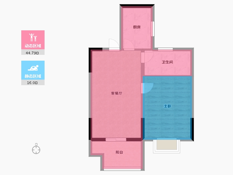 安徽省-池州市-昌盛·翰林学府-54.35-户型库-动静分区