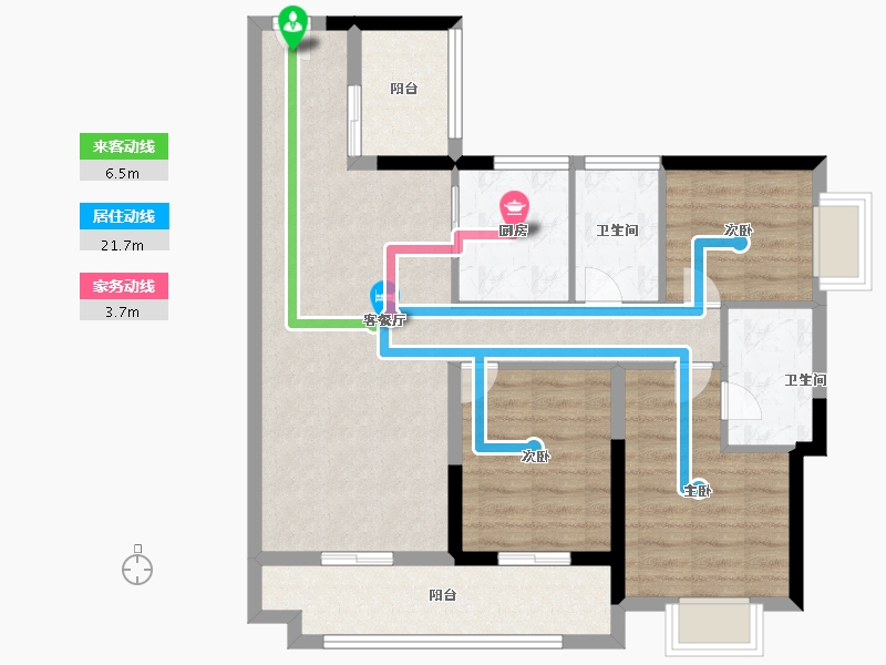 广东省-广州市-龙狮·璟珑府-85.00-户型库-动静线