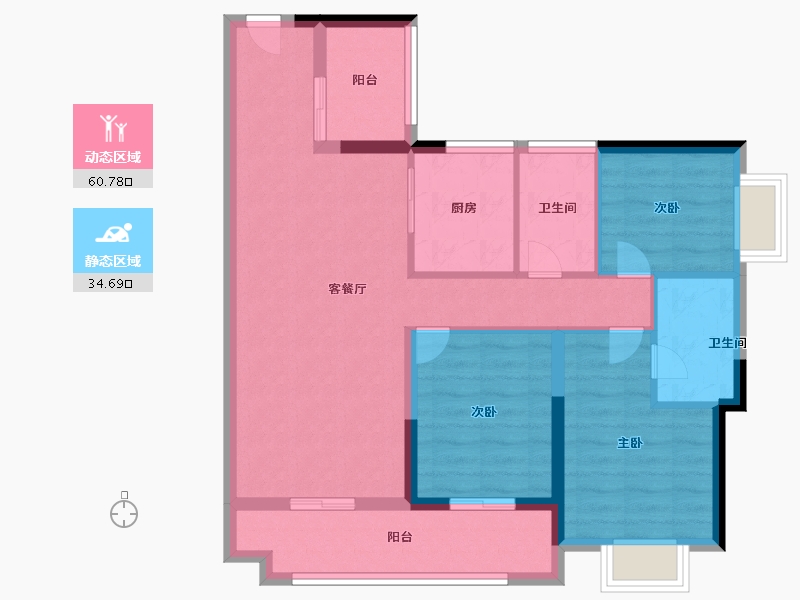 广东省-广州市-龙狮·璟珑府-85.00-户型库-动静分区