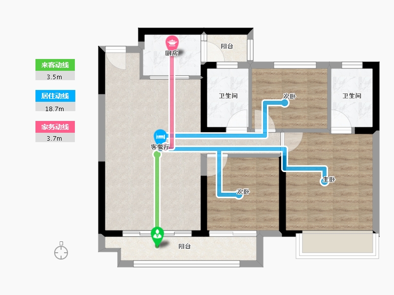 四川省-成都市-成都鑫苑城-70.93-户型库-动静线