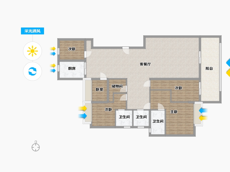 广东省-韶关市-外滩华府-155.20-户型库-采光通风