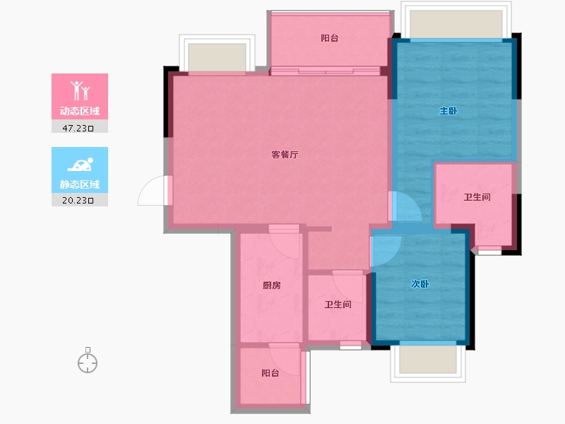 四川省-成都市-城投置地国宾璟园-59.92-户型库-动静分区