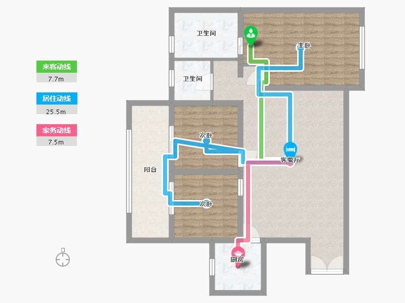 甘肃省-陇南市-恒达首座商住小区-105.94-户型库-动静线