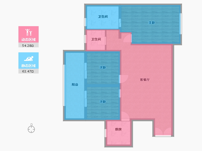 甘肃省-陇南市-恒达首座商住小区-105.94-户型库-动静分区