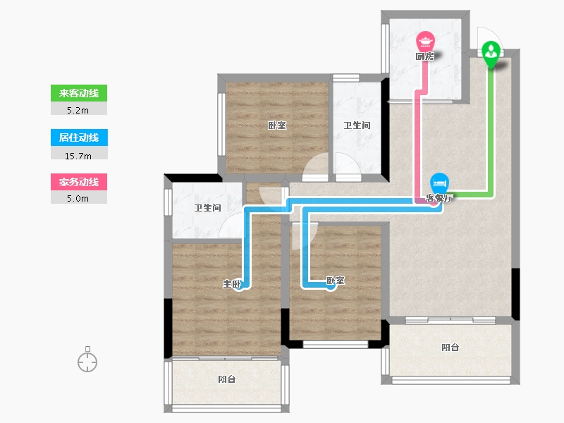 四川省-宜宾市-鑫洋·央玺-84.63-户型库-动静线