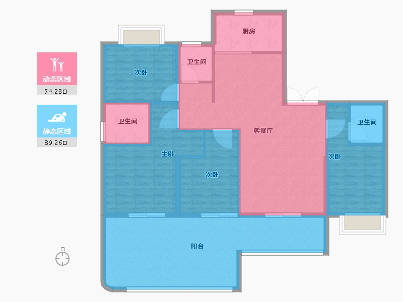 福建省-福州市-中建元亨府-131.07-户型库-动静分区