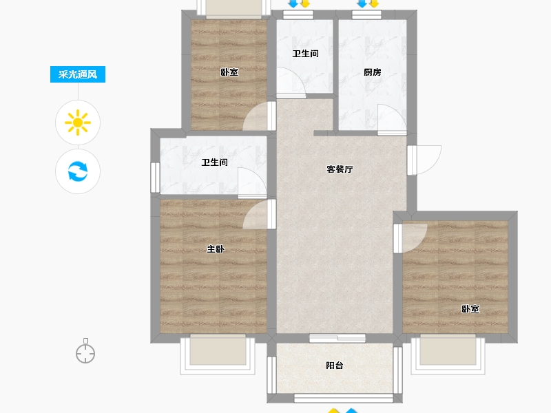 上海-上海市-保利天汇-72.00-户型库-采光通风