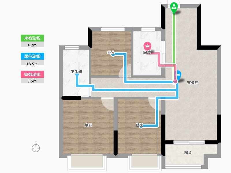 浙江省-绍兴市-天樾东府-71.20-户型库-动静线