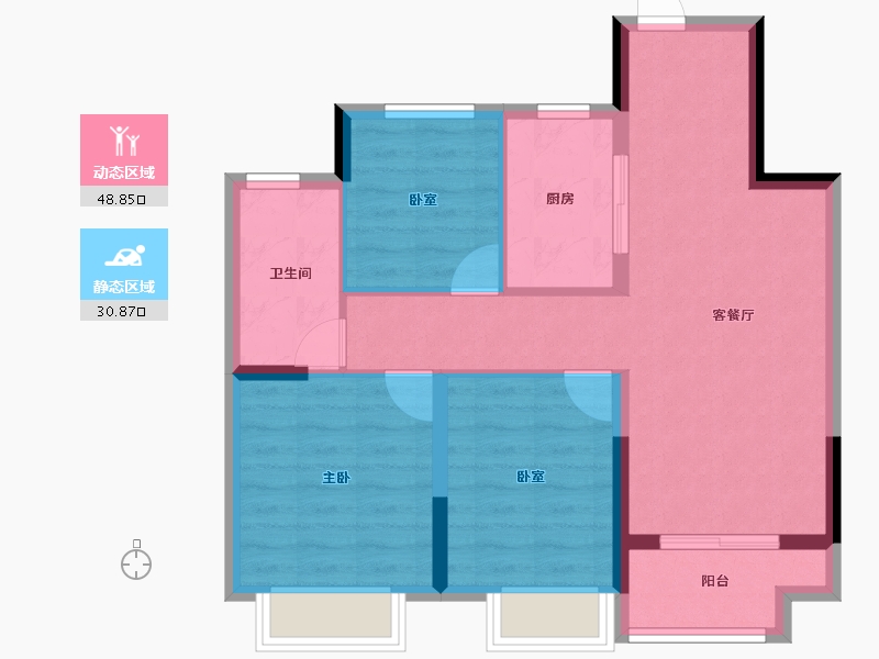 浙江省-绍兴市-天樾东府-71.20-户型库-动静分区