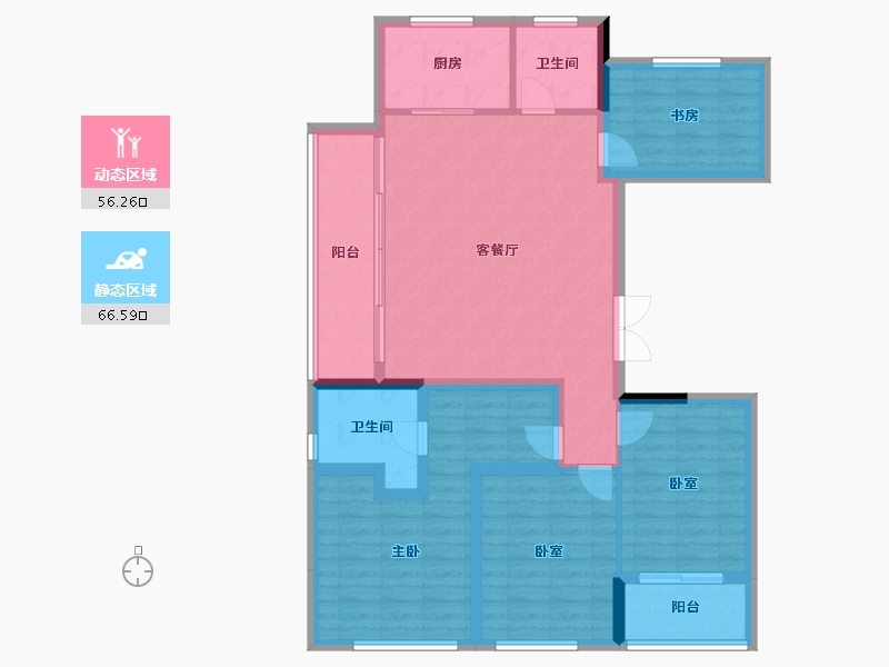 浙江省-杭州市-杭房众安·未珂宸铭府-110.40-户型库-动静分区